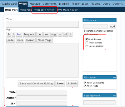 Custom write panel